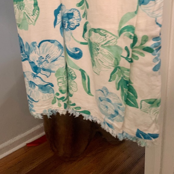 Tommy Bahama White Floral Linen Dress WITH POCKETS - Picture 4 of 7